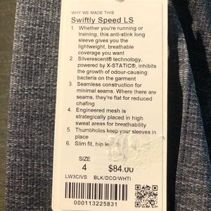 Lululemon Swiftly LS Speed!